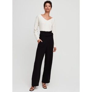 Aritzia Babaton Jermaine Pant Women’s 12 Black Trousers Paper Bag Classic Work